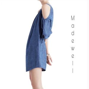 Madewell chambray cold shoulder dress
